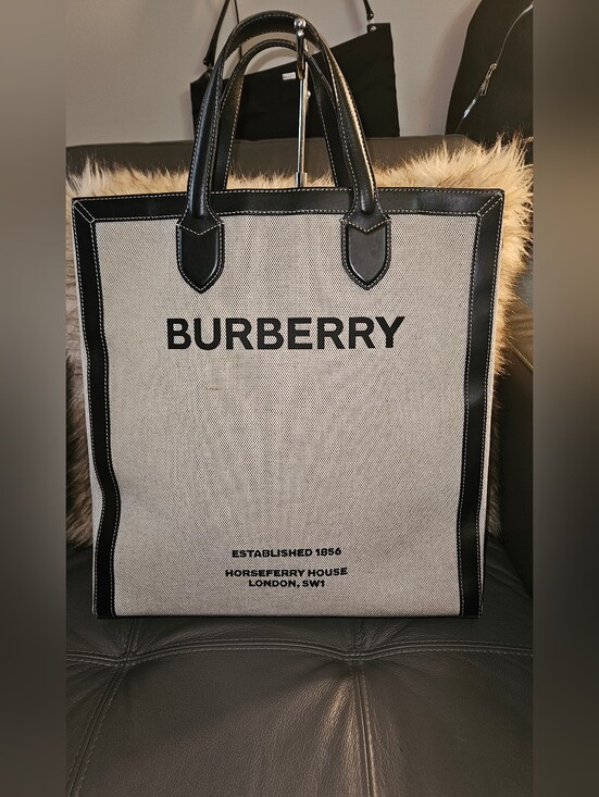 Burberry Other - Burberry Canvas Tote with Black Trim
